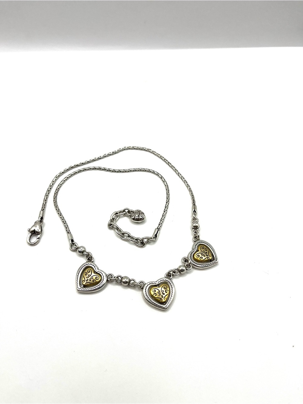 Brighton 3 Heart Spinner Spirit Mind Body Reversible Silver and Gold Plated